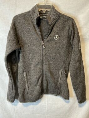 Mercedes Benz USA Collection Logo Women’s Full Zip Knit Dark Gray Jacket Size Sm